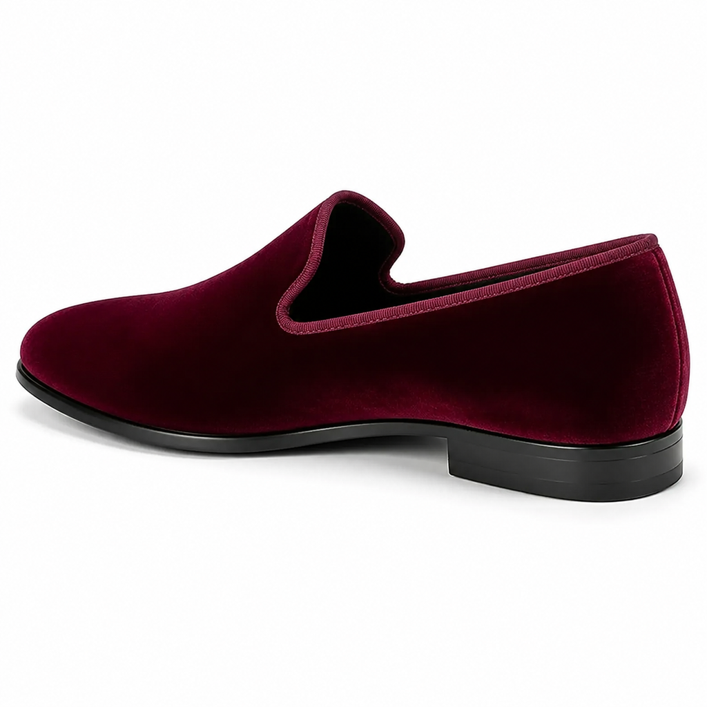Burgundy Velvet Loafers