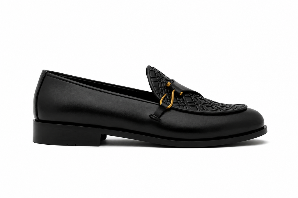Premium Black Woven Loafers